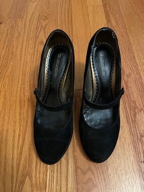 Naturalizer Black Suede Mary Jane Heels